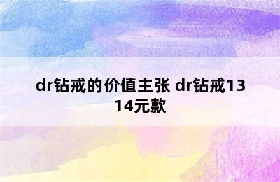 dr钻戒的价值主张 dr钻戒1314元款